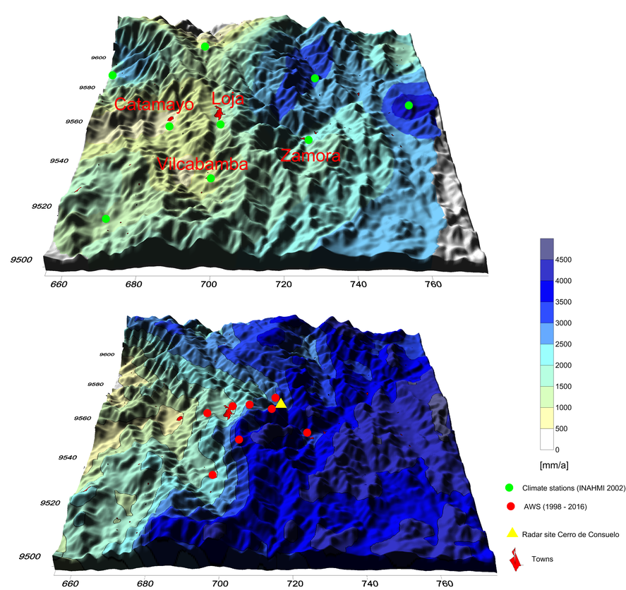 Comparison interpolated to radar rainfall